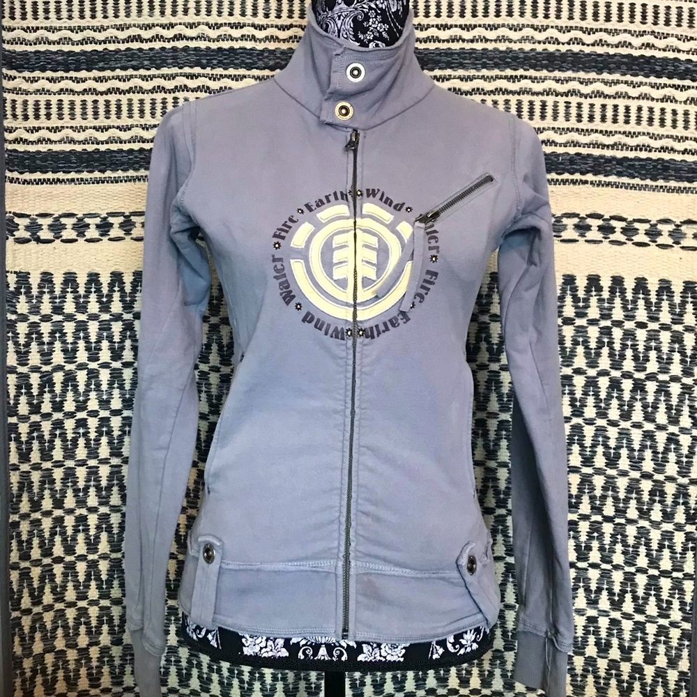 Vintage 1990’s Element Long Sleeve Zip Up Sweat Shirt Size X-Small -Small Mauve